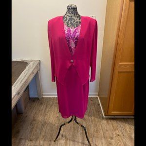 Vintage Ursala  hot pink with sequins chiffon dress size 14
